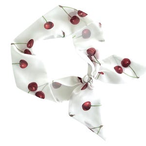 Short Hair Scarf - Fabric Tie for Ponytail, Messy Bun, Top Knot or Handbag - Thin Skinny Women's Neck Accessory