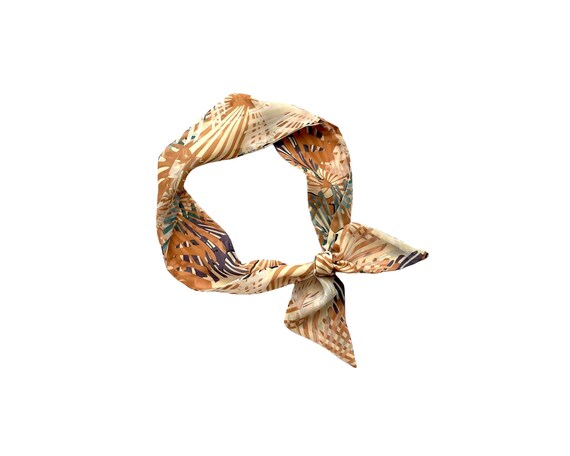 Short Hair Scarf - Fabric Tie Ribbon for Ponytail Bun Top Knot or Handbag - Narrow Skinny Neck Wrap for Women