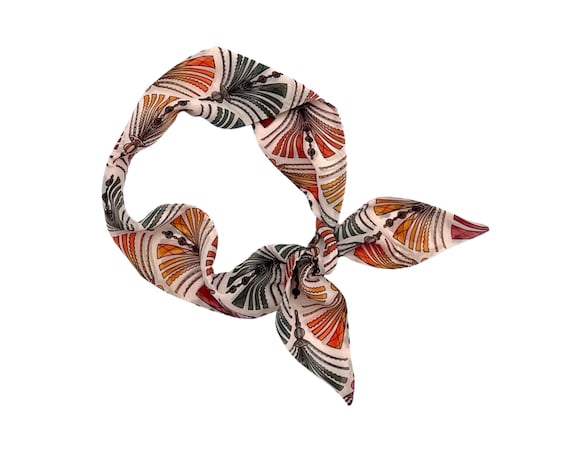 Short Hair Scarf Fabric Tie for Ponytail Bun Topknot Handbag - Thin Skinny Neck Wrap Women