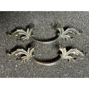 VTG Keeler Brass Co French Provincial Drawer Pulls Ornate Brass 3.25" CC Pair