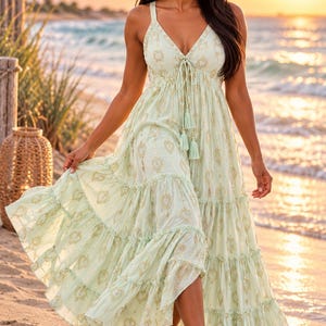 mint and gold maxi dress Boho sequin ball gowns