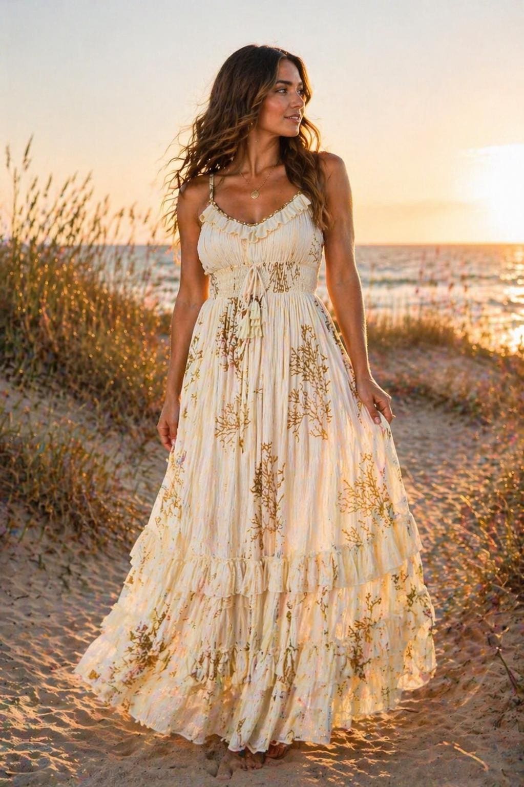 flowy ivory dress Cream Colored Sundress