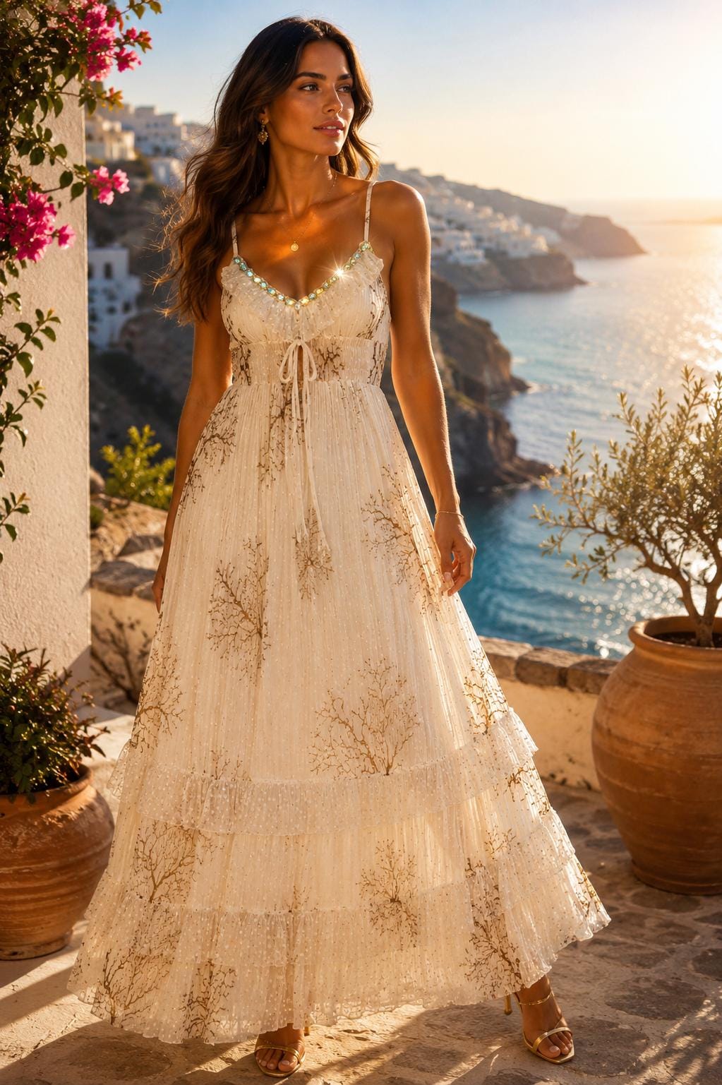Gold Coral Dress