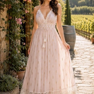 boho rehearsal dinner dress bride Queendancer Women Ivory Ruffled High Low Western Wedding Dress Boho A Line  Spaghetti Straps V-Neck Ruched Cocktail Dress  queendancer
