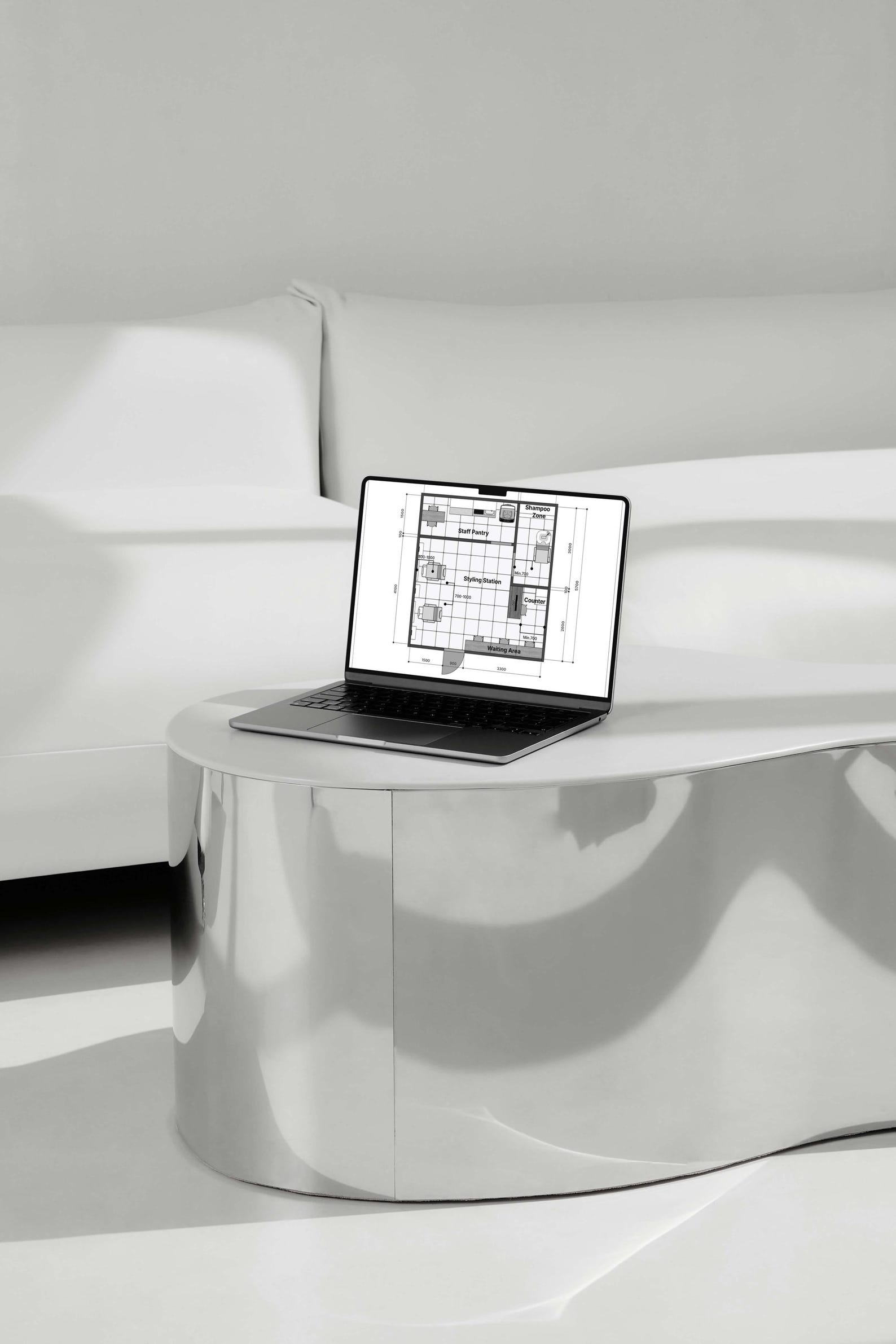 Hair Salon Floor Plan PDF, Small Studio Layout for 1–2 Chairs, Compact ...