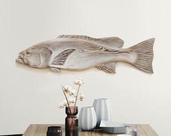 Driftwood Snapper 40" Right 2D Sculpture Beach Décor by SEASTYLE