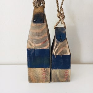 Coastal Decor Set of 2 Old Lobster Buoys Nautical Driftwood by SEASTYLE