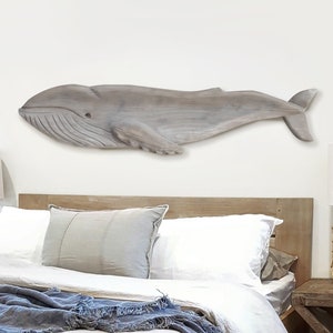 Gray Whale 52&quot; Driftwood 2D Sculpture Beach Décor by SEASTYLE
