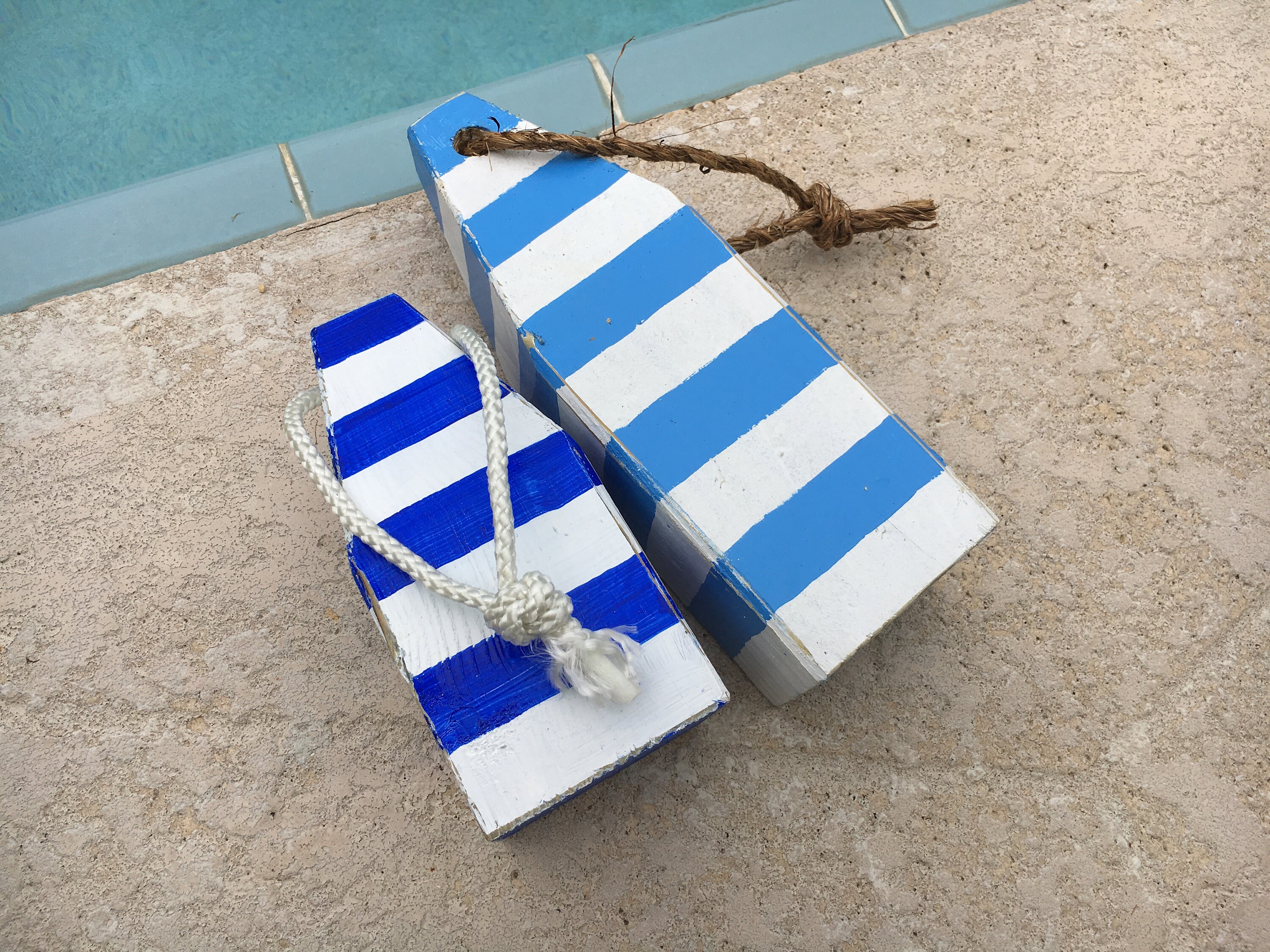 Set Strip Azul Blanco Langosta Boyas Decoración Costera | Etsy