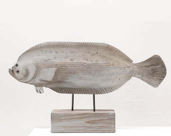 Petrale  34x22 inch Driftwood 2D Sculpture on Stand Beach Décor by SEASTYLE