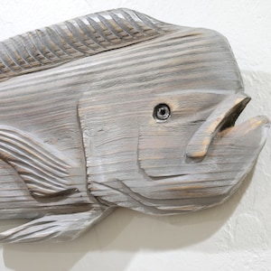 Mahi Mahi Driftwood 51&quot; Dolphinfish Sculpture Beach Décor by SEASTYLE