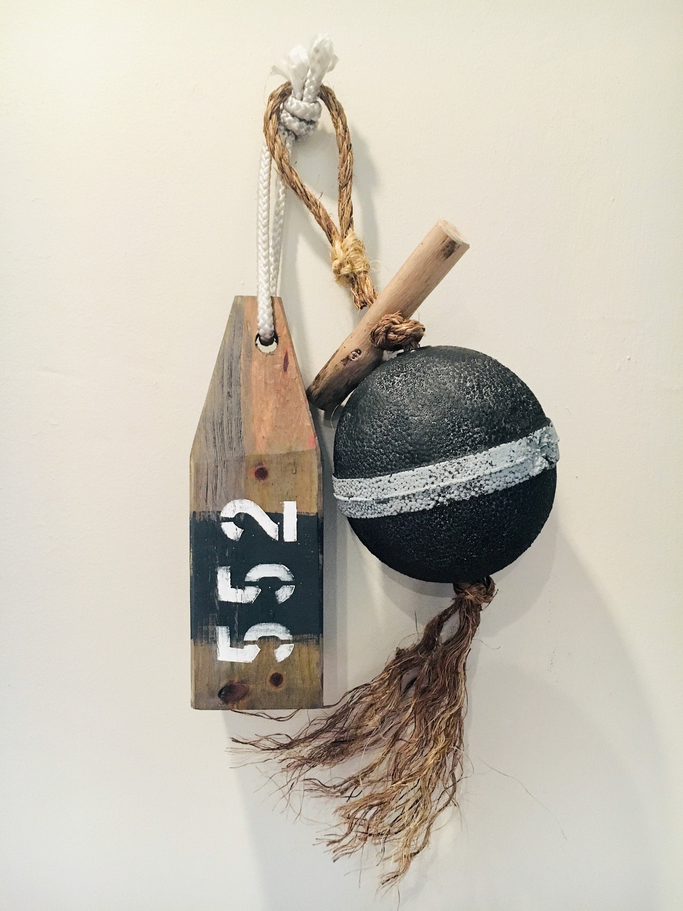 Vintage Wood Buoy and Float Set