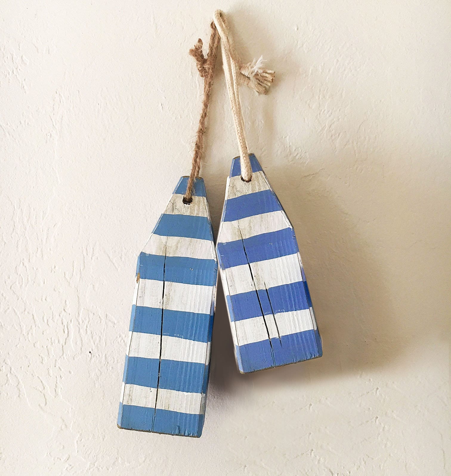 Lobster Buoys Set Strip Blue White Coastal Decor Nautical By Seastyle