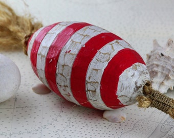 Beach Decor Red Buoy Vintage  by SEASTYLE