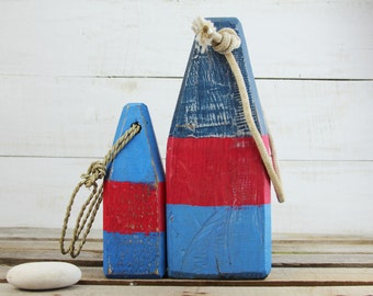 Coastal House Decor Set Big and Small Buoys Vintage style by SEASTYLE