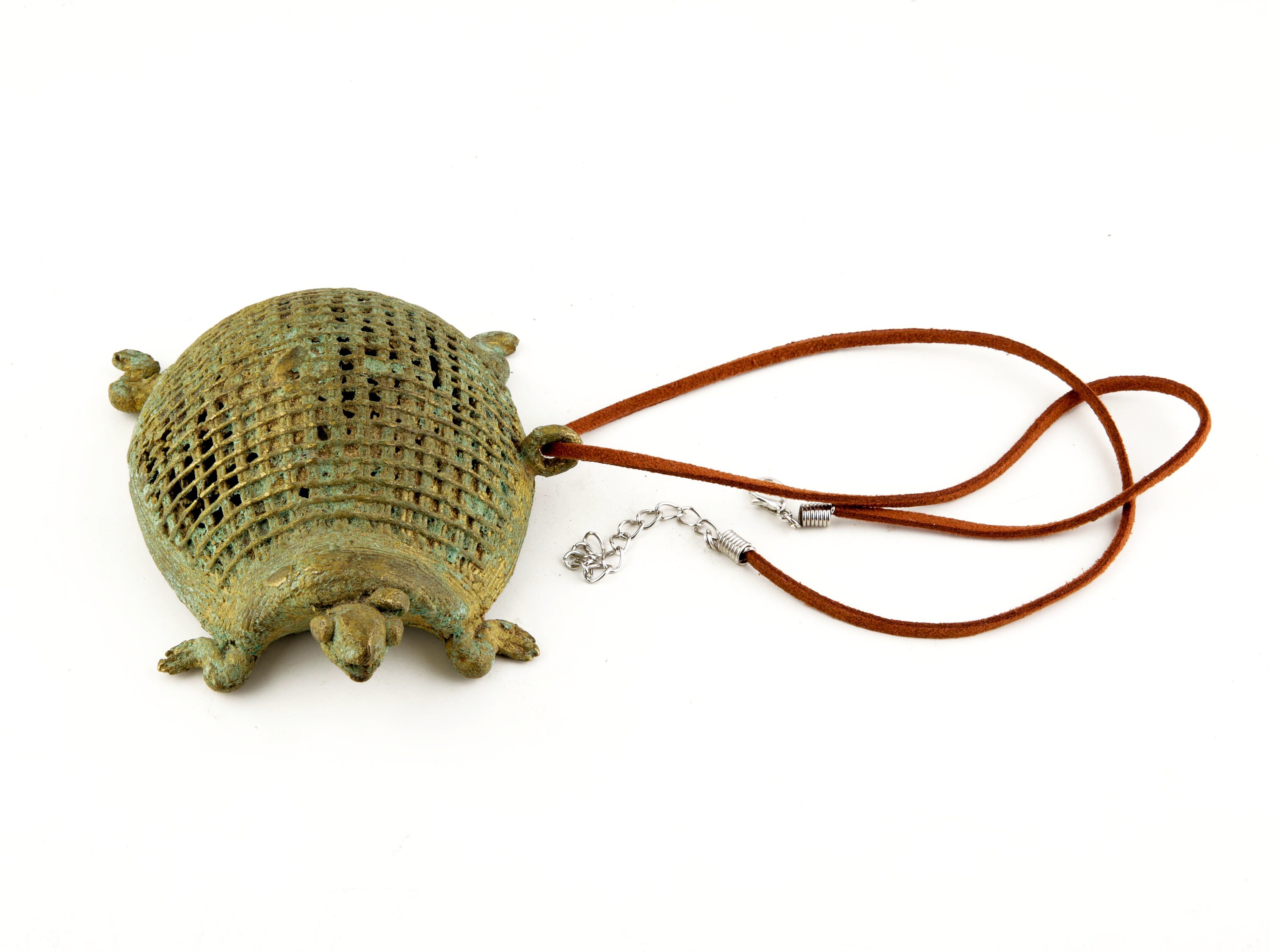 Vintage Brass Turtle Necklace 4x3x1.5 Inch Handmade Beach Decor By Seastyle