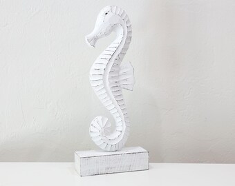 Driftwood Sea Horse Stand Coastal