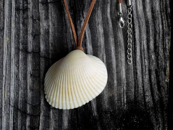 Boho Jewelry  FREE SHIP Sea Shell Pendant Leather String Necklace Gift by VERO for SeaStyle