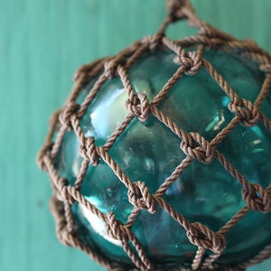 Blågrön stor vintagefiskeflöte av SEASTYLE