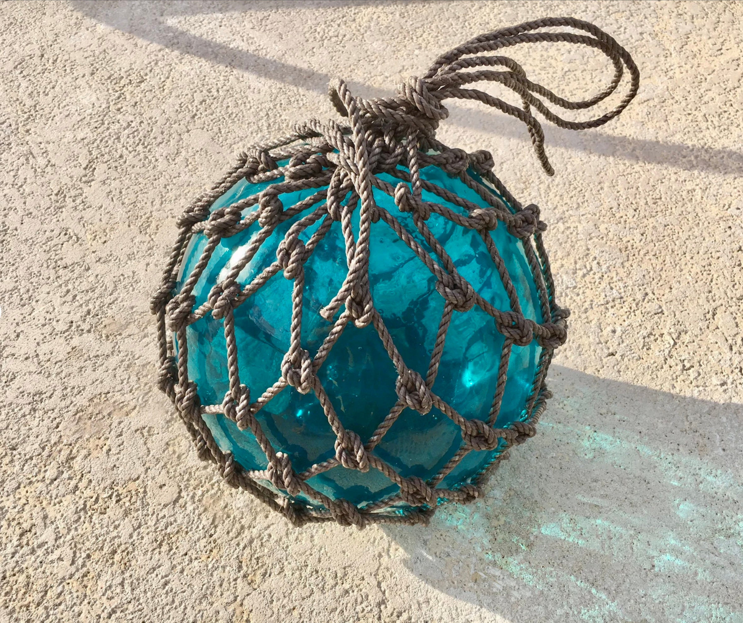 BESPORTBLE Hanging Glass Ball Japanese Fishing Float Ball Aqua Nautical  Decorative String Ball Tiki Net Ball Hanging Decoration 90mm (Random Color)