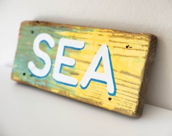 Driftwood SEA Sign 16"  Nautical Beach decor by SEASTYLE