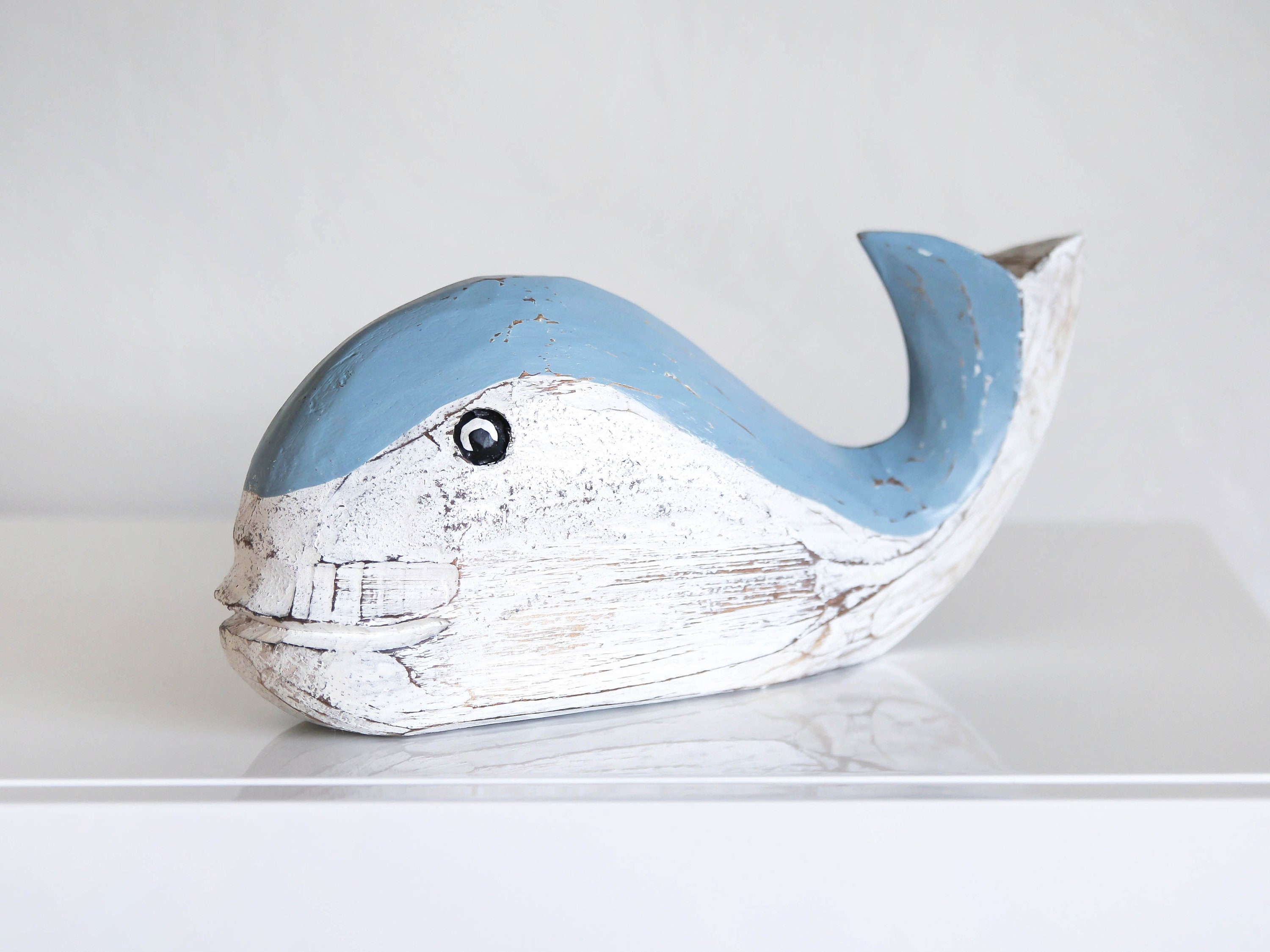 Handgemaakte houten walvis 12-inch