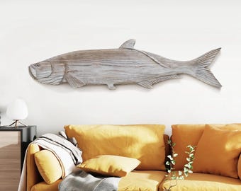 Tarpon 52x14" Driftwood  2D Sculpture Beach Décor by SEASTYLE