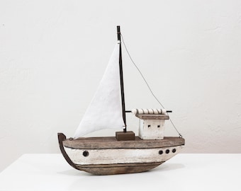 Decorative Boat Driftwood Style SEASTYLE