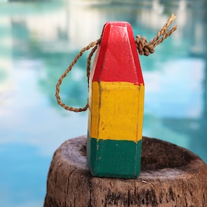 Beach Decor Lobster Buoy Red Yellow Green Vintage Style Nautical by SEASTYLE