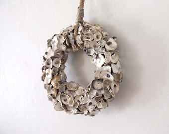 Oyster wreath for door Coastal  Beach Décor by SEASTYLE