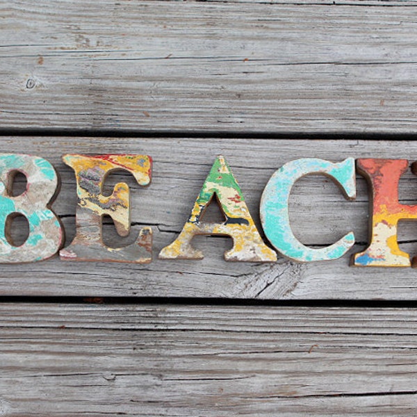 FREE SHIP beach decor vintage Style BEACH nautical wooden