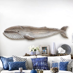 Sale 15% Off Whale Humpback Gray 52" Driftwood Sculpture Beach Décor by SEASTYLE
