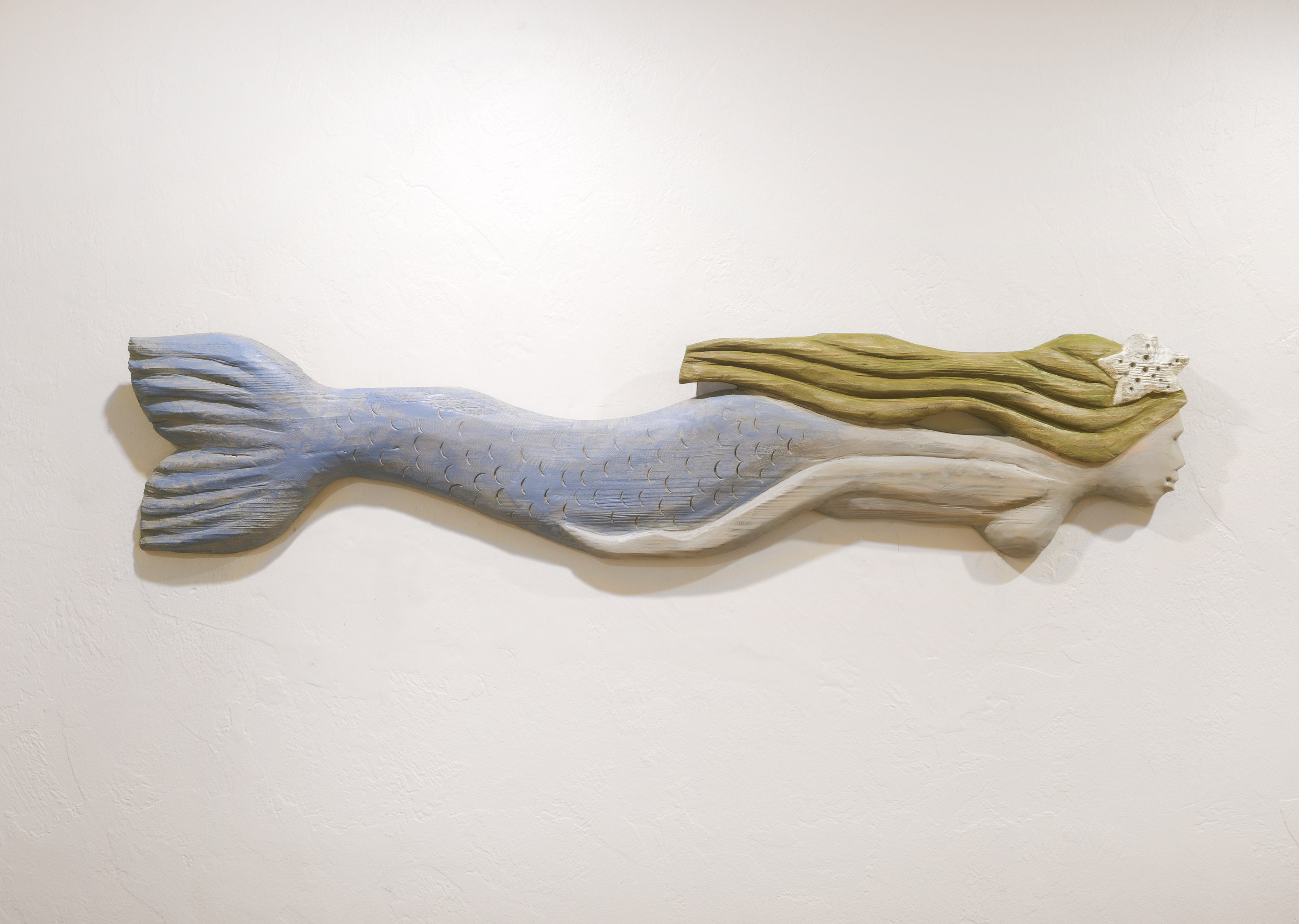Driftwood Mermaid 52x12x2" Sculpture Beach Décor by SEASTYLE