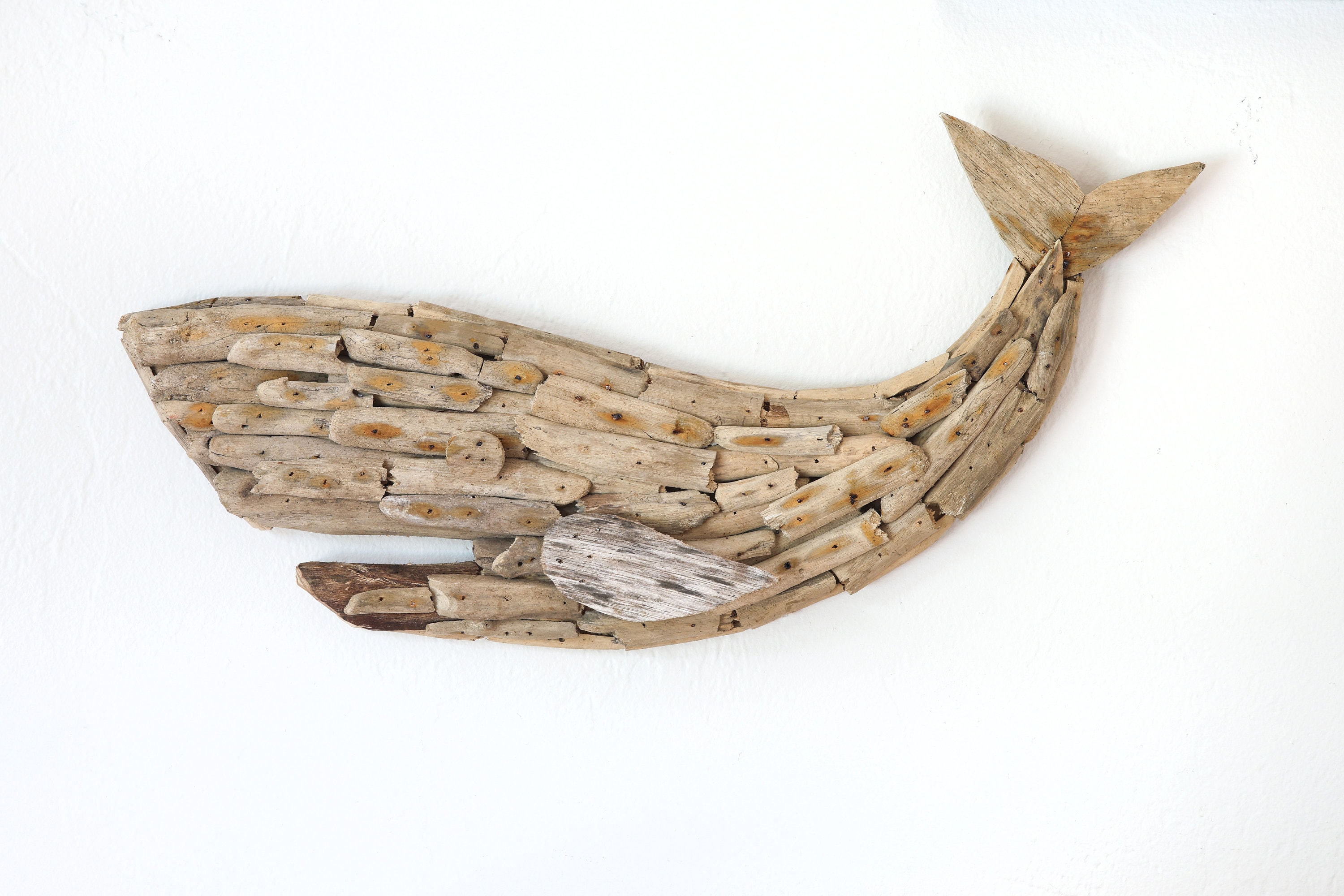 Maison Du Monde Décoration Murale Poisson En Bois Flotté - 30x20 Cm - Style Marin Fait Main - THE REPLICANT Decoration Murale Bois