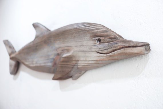 Sale 15% Off Driftwood Dolphin 40" 2D Sculpture Beach Décor by SEASTYLE