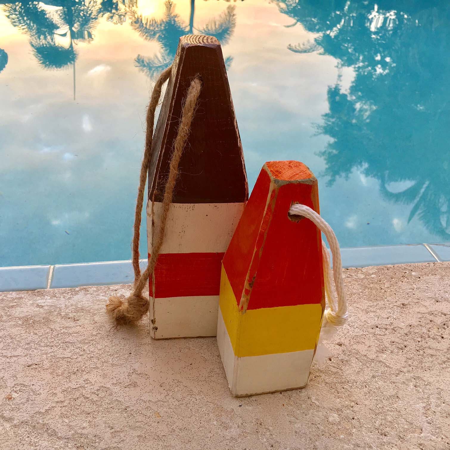 Wooden Lobster Style Buoys Set of 4