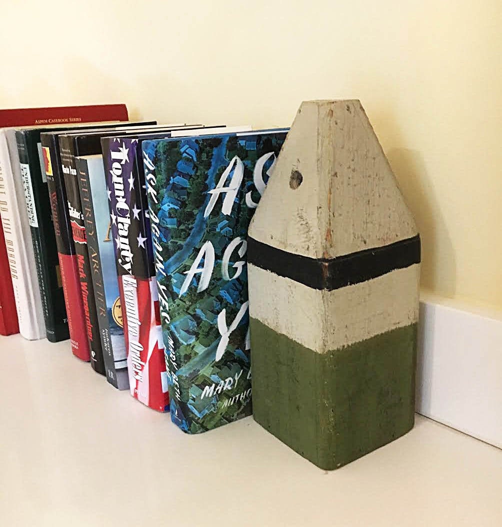 Book Shelf Holder 11" Lobster Buoy Black Olive, Coastal Decor By Seastyle