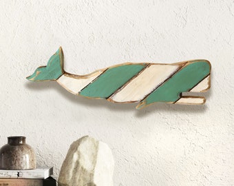 Whale Reclaimed Wood 16x5 inch Coastal Wall Art Beach Décor by SEASTYLE