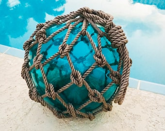 Japanese Glass Floats, Old Fish Net Buoys, Vintage Floats Once Used By  Fisherman In Japan, Assorted Sizes, Mix of Aquas & Greens