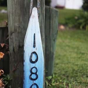 House Number Sign lobster buoy 15&quot; Old-style , Blue, White, Nautical, by SEASTYLE