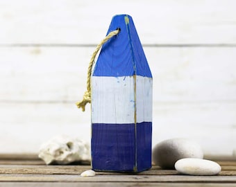Beach Decor, 11" Old-style lobster float buoy, Blue, White, Dark Blue, Vintage Style, Nautical, by SEASTYLE