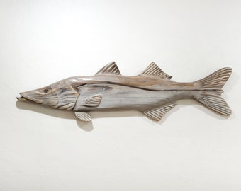 Driftwood Snook Fish 40 in 2D Sculpture Beach Décor by SEASTYLE