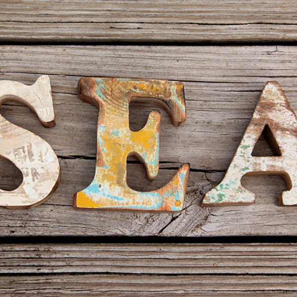 Beach Decor, SEA Sign, Wooden, Vintage, Nautical, by Seastyle