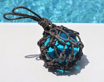 Glass Fishing Float Blue 6-inch Beach Decor