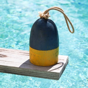 Vintage Lobster Buoy Blue Yellow 9" by SEASTYLE