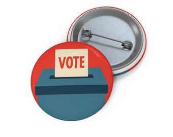 Vote Pin Button Minimalist Ballot Box Political Pinback Button Election Lapel Pin Voter Rights Enamel Pin Civic Duty Cute Pin Badge