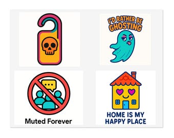 Sarcastic Introvert Sticker Sheet Anti Social Die Cut Stickers Variety Pack Funny Vinyl Stickers Laptop Decals Water Bottle Gift Pack