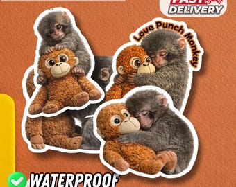 I Love Punch Monkey Sticker