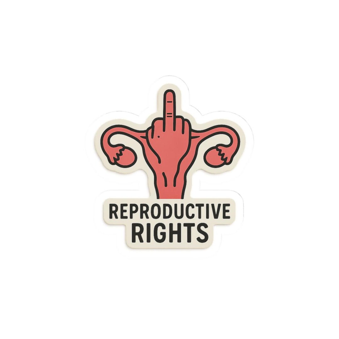 Uterus Middle Finger Sticker Reproductive Rights Feminist Vinyl Decal ...