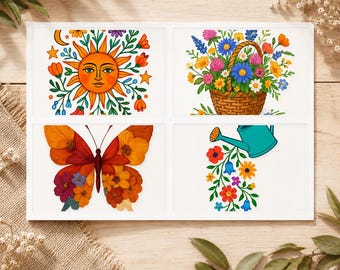 Wildflower Sticker Sheet Boho Floral Die Cut Stickers Vinyl Variety Pack Cottagecore Aesthetic